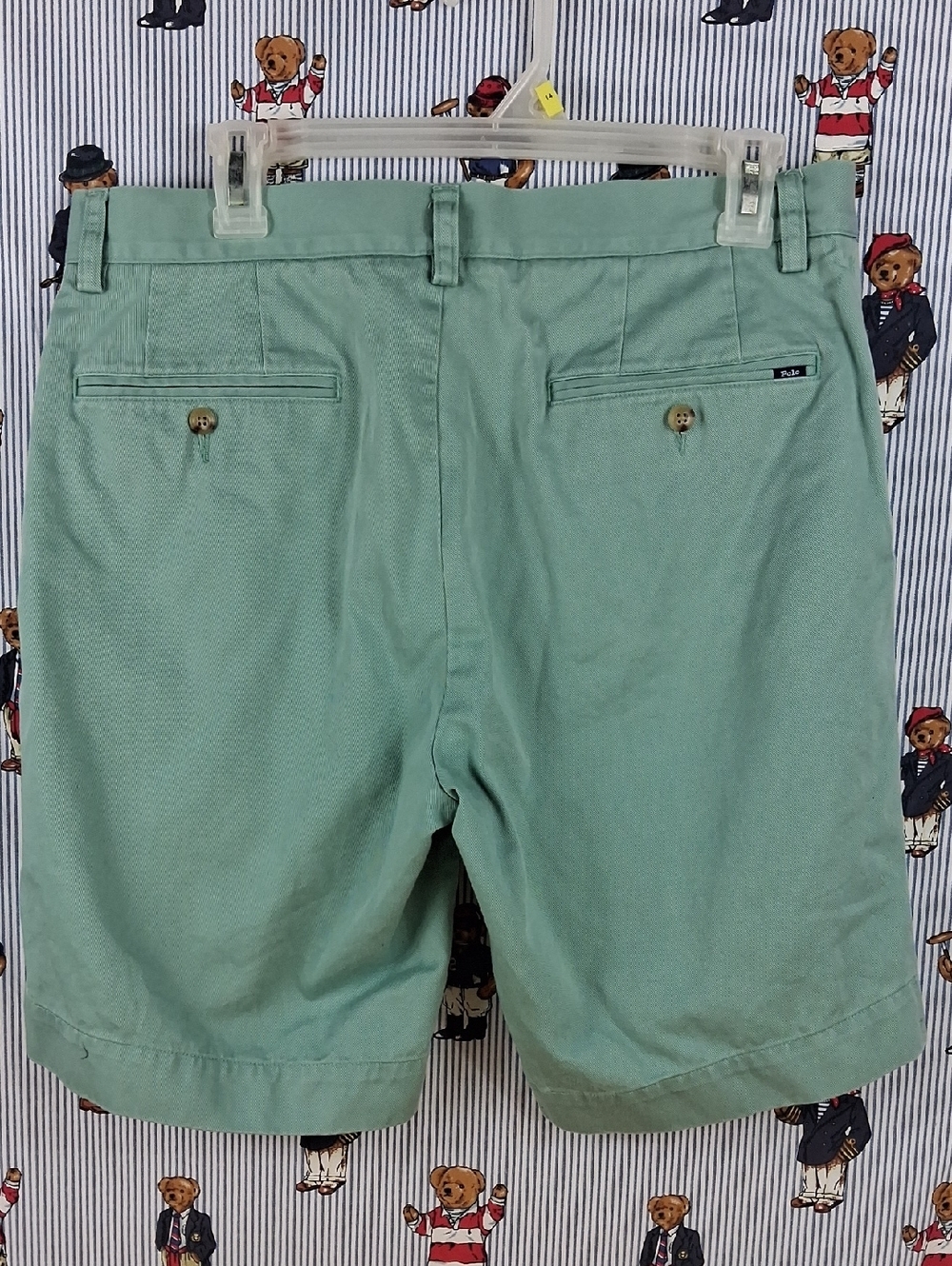 Polo Ralph Lauren Flat Front Classic Fit 9" Mint Green Casual Preppy Shorts 32